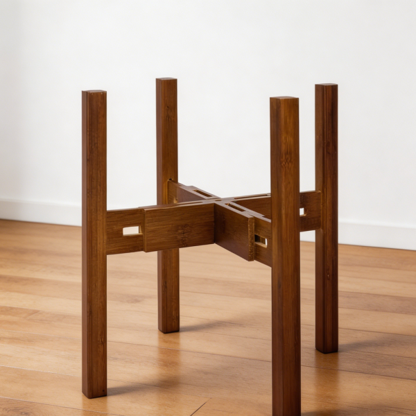 Adjustable Bamboo Mid Century Plant Stand